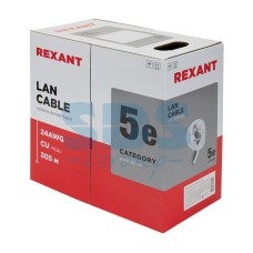 Кабель 01-0043 UTP 4PR 24 AWG CAT5e, (305 м), REXANT