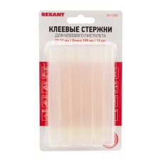 Клеевые стержни REXANT, Ø11 мм, 100 мм, прозрачные, 12 шт., блистер