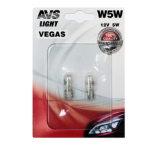 Лампа AVS Vegas в блистере 12V. W5W (W2,1*9,5d) 2 шт