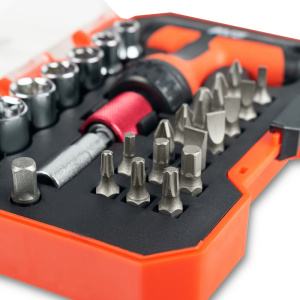 Отвертка реверсивная с насадками (26 предметов) AVS ORS26