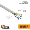 Кабель витая пара UTP 4PR 24AWG, CCA, CAT5e, PVC, внутренний, серый, бухта 305 м PROconnect