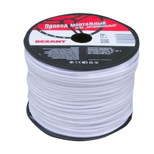 Провод ПГВА REXANT 1х0.50 мм², белый, бухта 100 м